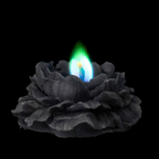 Schwarze Rose – eine Kerze mit farbiger Flamme