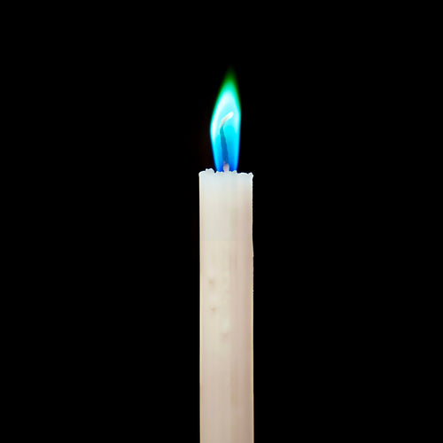 colored flame candle